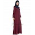 Simple Front open abaya- Maroon